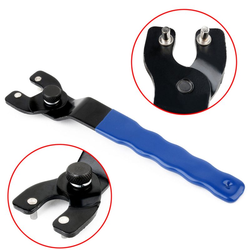 Adjustable pin spanner for angle grinders — disc nut