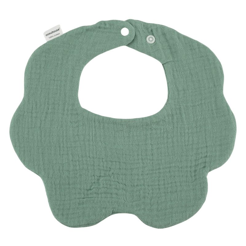Bavoir pétale en gaze de coton à pressions