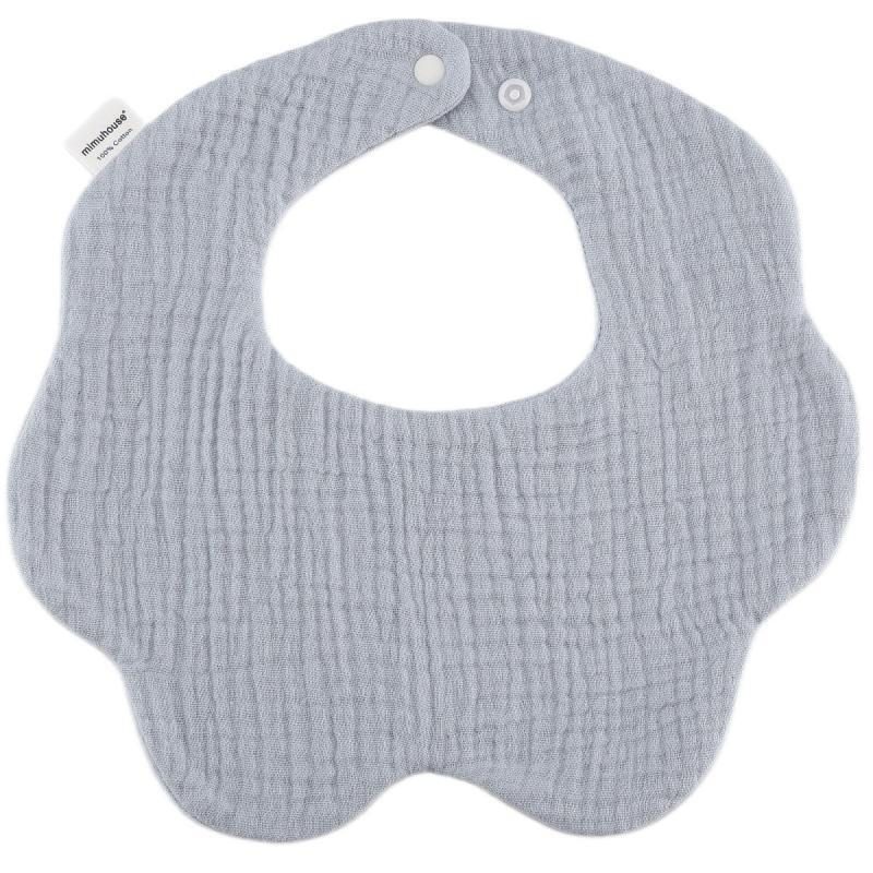 Bavoir pétale en gaze de coton à pressions