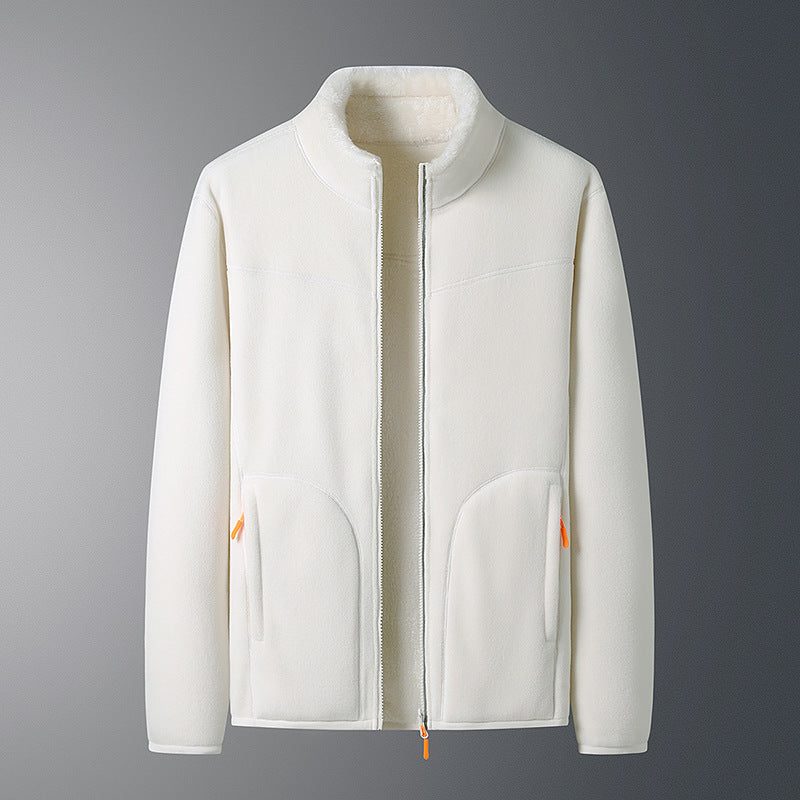 Full-zip high-neck fleece, double-faced