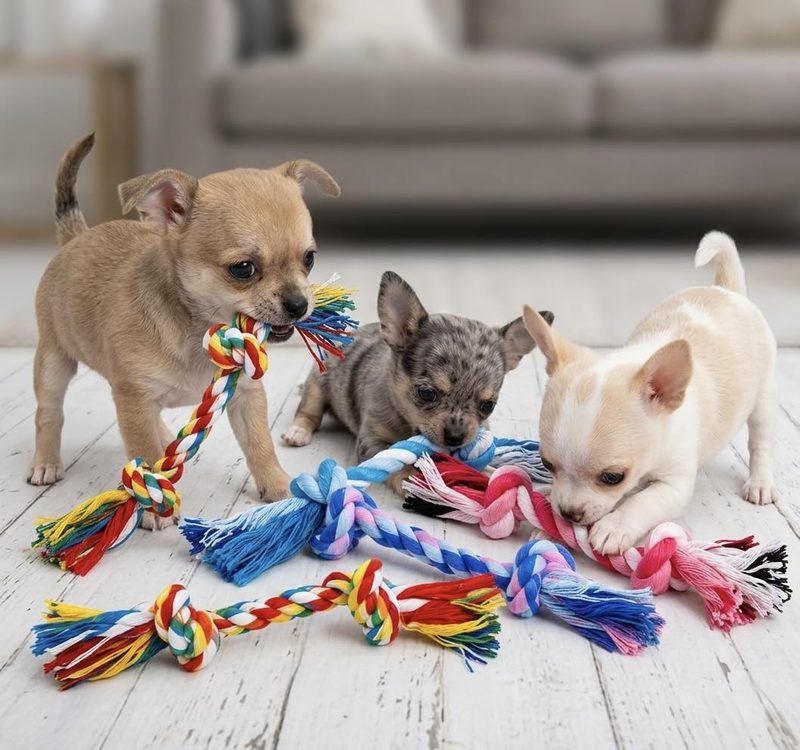Lot de cordes à mâcher pour petit chien — 4 pièces