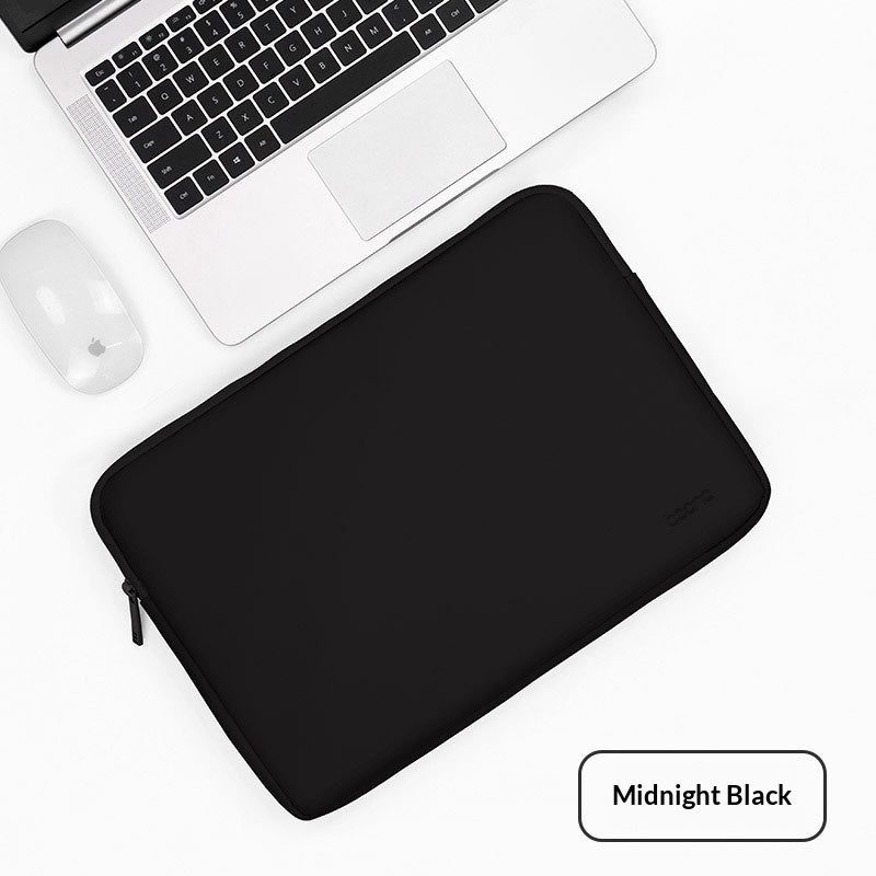 Leather-look laptop sleeve — soft colours
