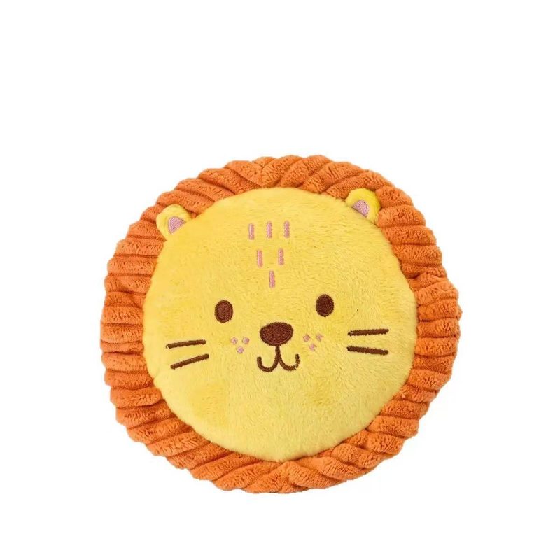 Disco in peluche per cane — fischietto squittente e carta crepitante