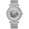 Steel case, silver dial