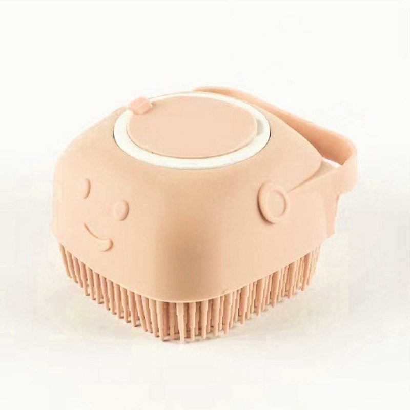 Brosse de bain en silicone à réservoir de shampoing, chien et chat