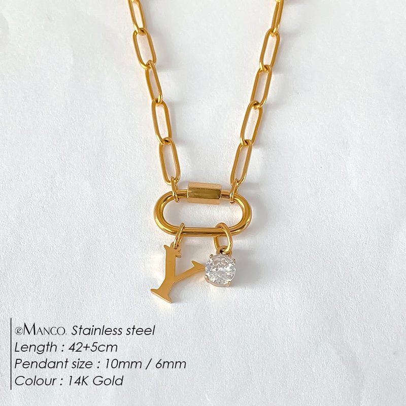 Collier lettre à personnaliser — initiale A à Z, acier inoxy — coloris
