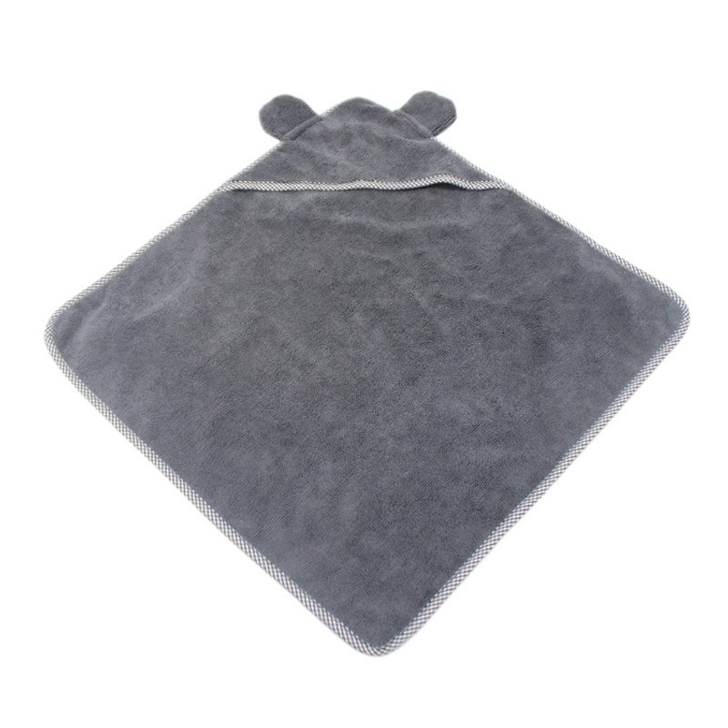 Cape de bain à capuche oreilles d’ourson pour chien — microfibre