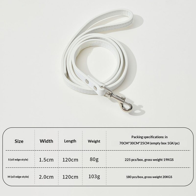 Faux leather dog lead with lined handle — colour