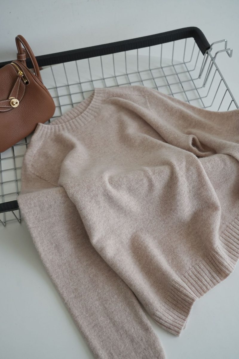 Pull col rond en maille douce, coupe ample