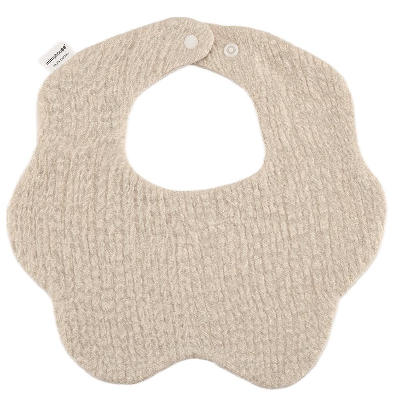 Bavoir pétale en gaze de coton à pressions