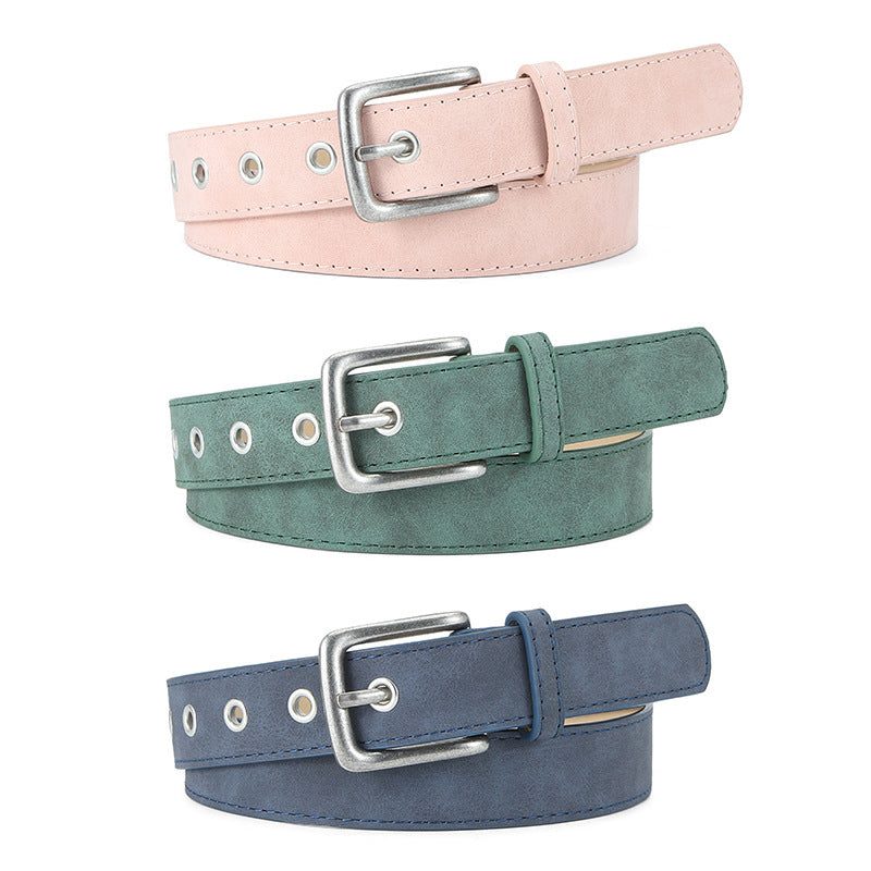 Women’s matt belt with pin buckle — hard-wearing surface