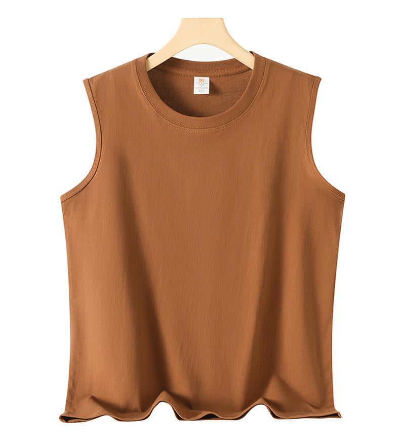 Effen herentanktop, ruime pasvorm — zomerkatoen