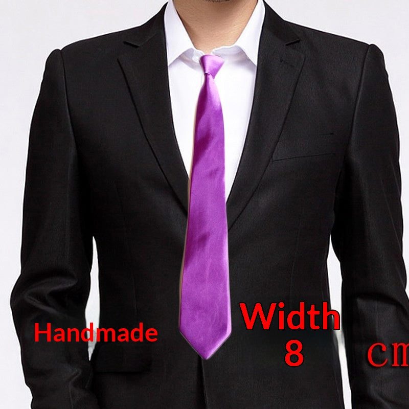 Cravate homme 8 cm — nouage main, coloris unis — coloris
