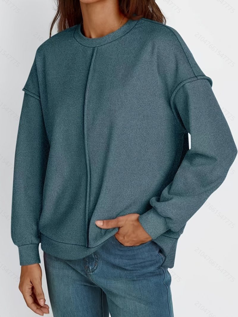 Sweat ample à couture centrale, épaules tombantes