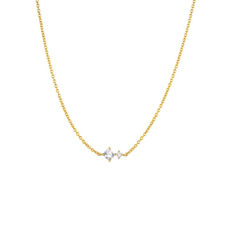 Collier pierre de naissance en argent 925 doré — chaîne fine