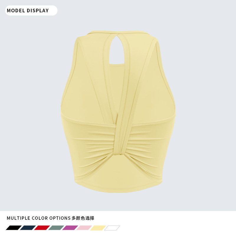 Top sportivo corto con schiena aperta annodata — a vogatore — colore