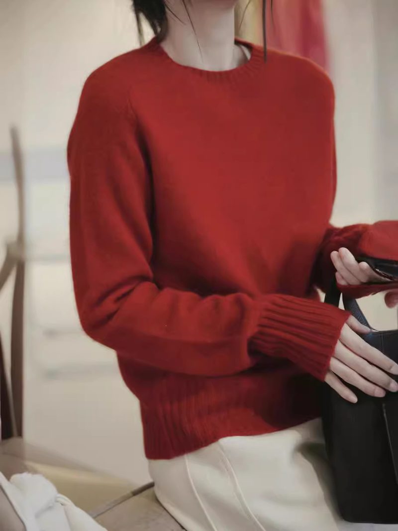 Pull col rond en maille douce, coupe ample
