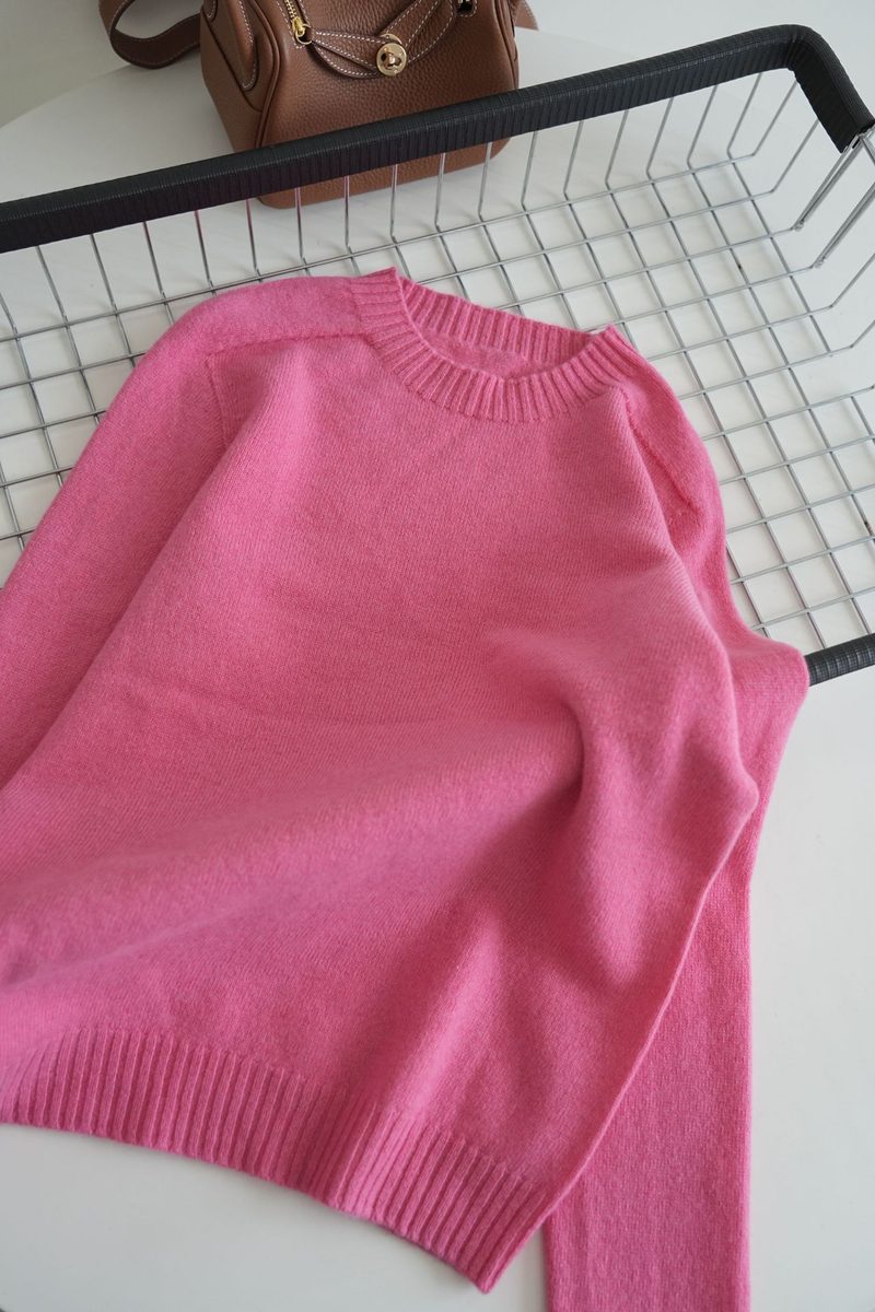 Pull col rond en maille douce, coupe ample