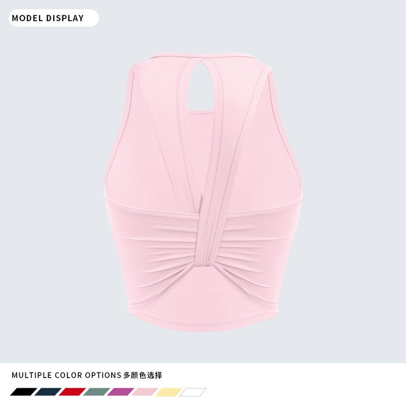 Top sportivo corto con schiena aperta annodata — a vogatore — colore