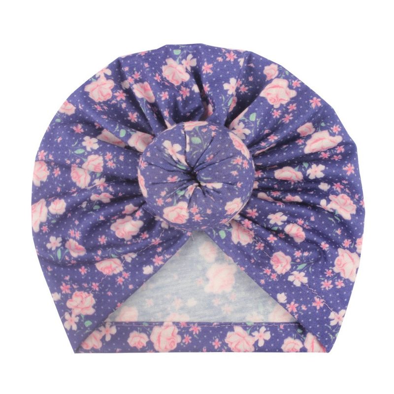 Bonnet turban bébé à nœud — imprimés fleuris