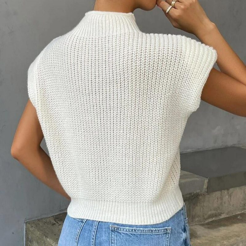 Pull mancherons col montant en maille torsadée