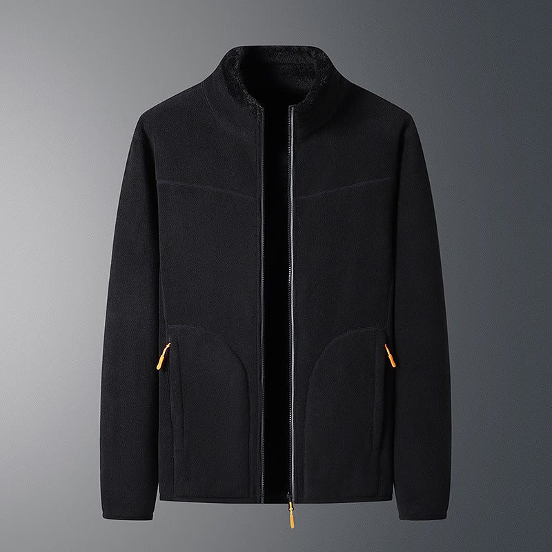 Full-zip high-neck fleece, double-faced