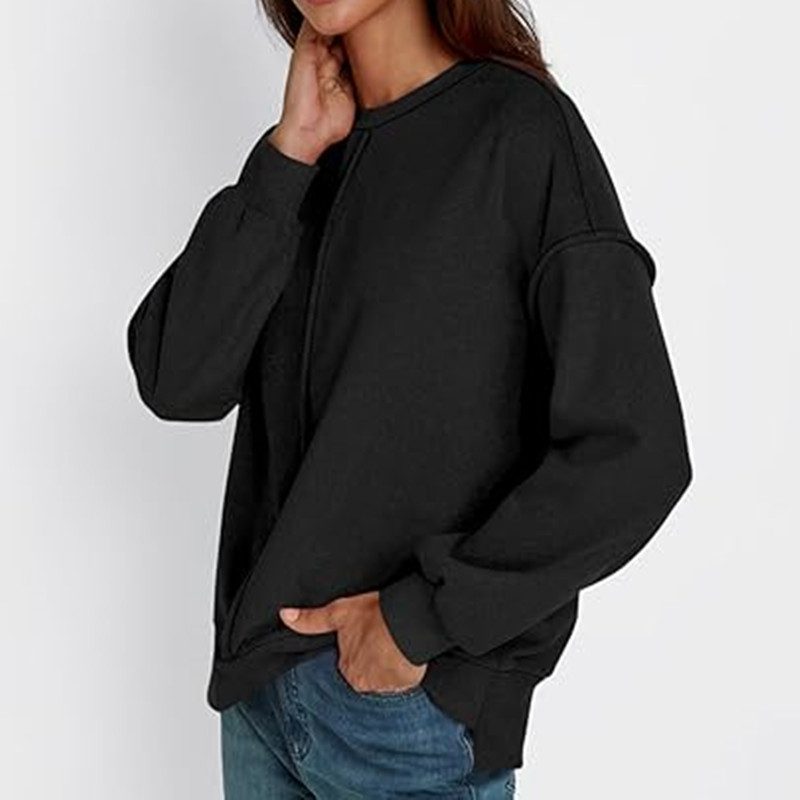 Sweat ample à couture centrale, épaules tombantes