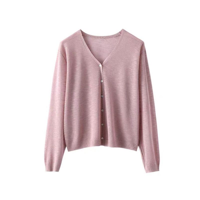 Cardigan leggero in maglia sottile, scollo a V