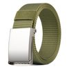 Hebilla gris, correa verde militar