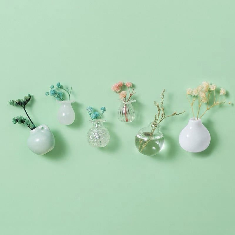 Mini vasi magnetici in ceramica, set da cinque — colori