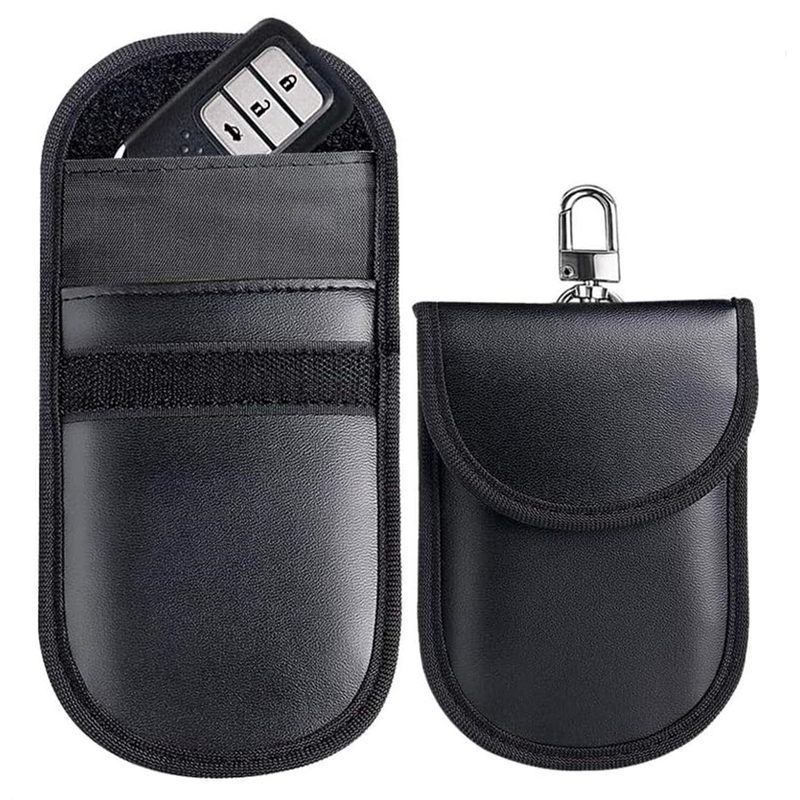 Signal-blocking pouch for keyless car keys — relay theft protection