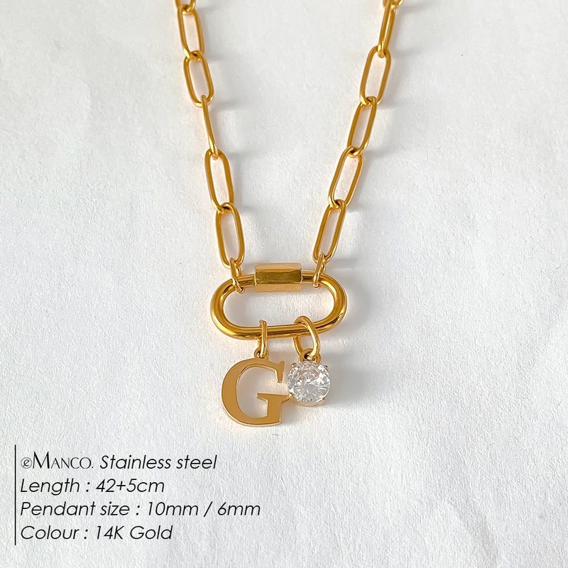 Collier lettre à personnaliser — initiale A à Z, acier inoxy — coloris