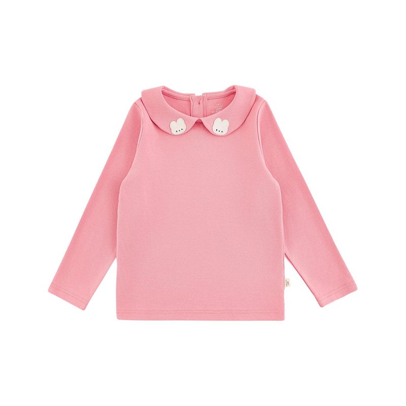 Camiseta interior de niña de cuello alto — motivo bordado
