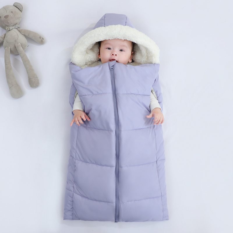 Nid d’ange d’hiver zippé à capuche bordée de peluche — 0 à 1 an