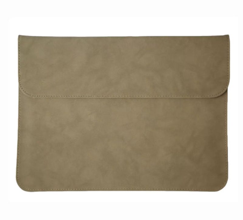 Faux suede envelope sleeve — flap closure