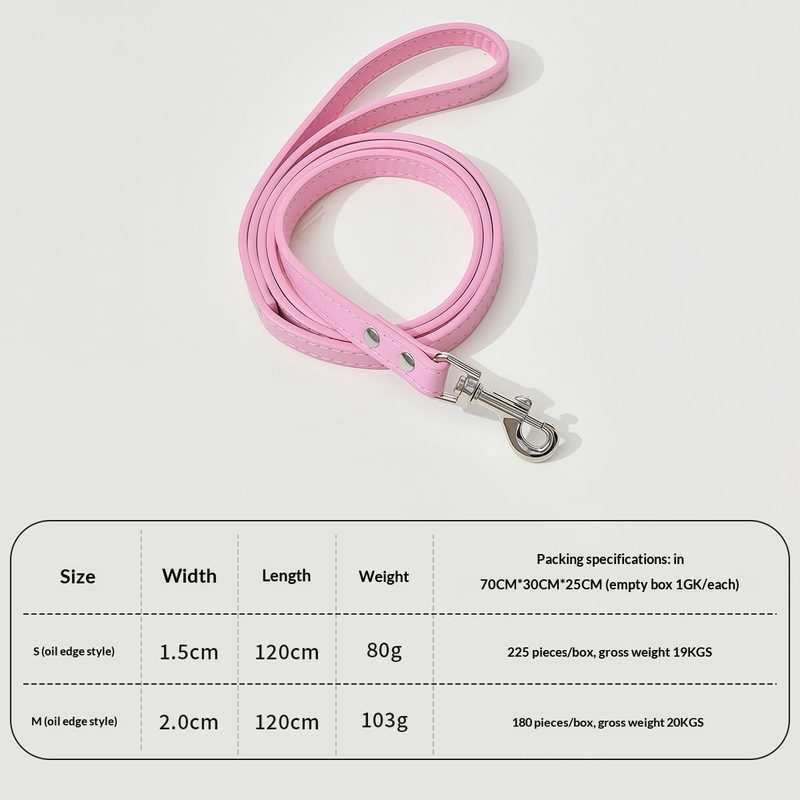 Faux leather dog lead with lined handle — colour