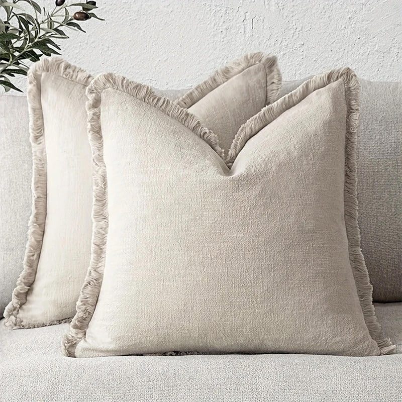 Fodera per cuscino con frange, cotone stile boho — colori