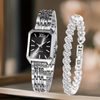 Silver, black dial
