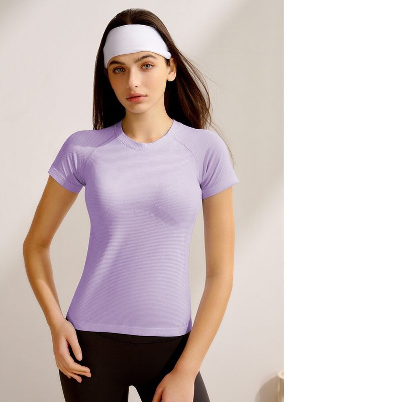 Dopasowany T-shirt sportowy z rękawem raglanowym — cienka dzianina