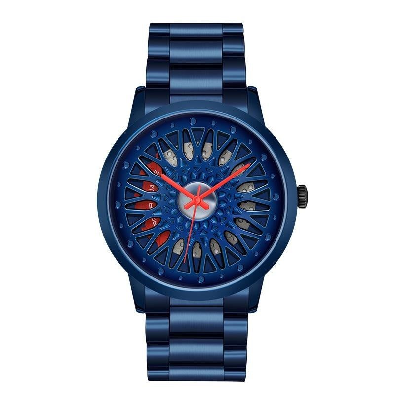 Herrenuhr mit durchbrochenem Felgen-Zifferblatt