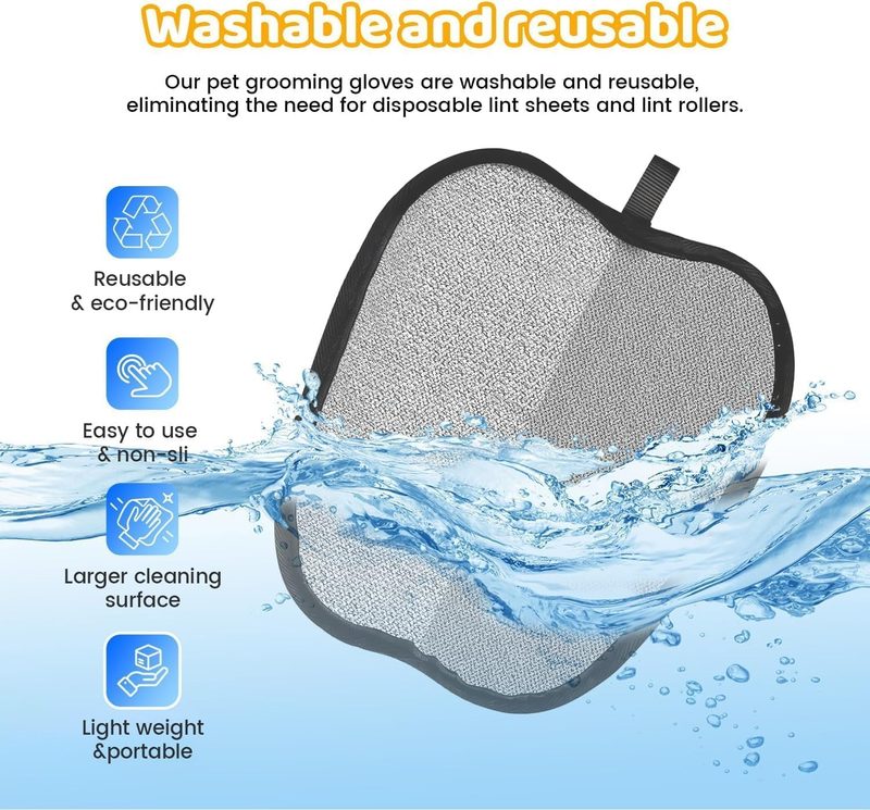 Grooming glove for dogs and cats — soft nubs