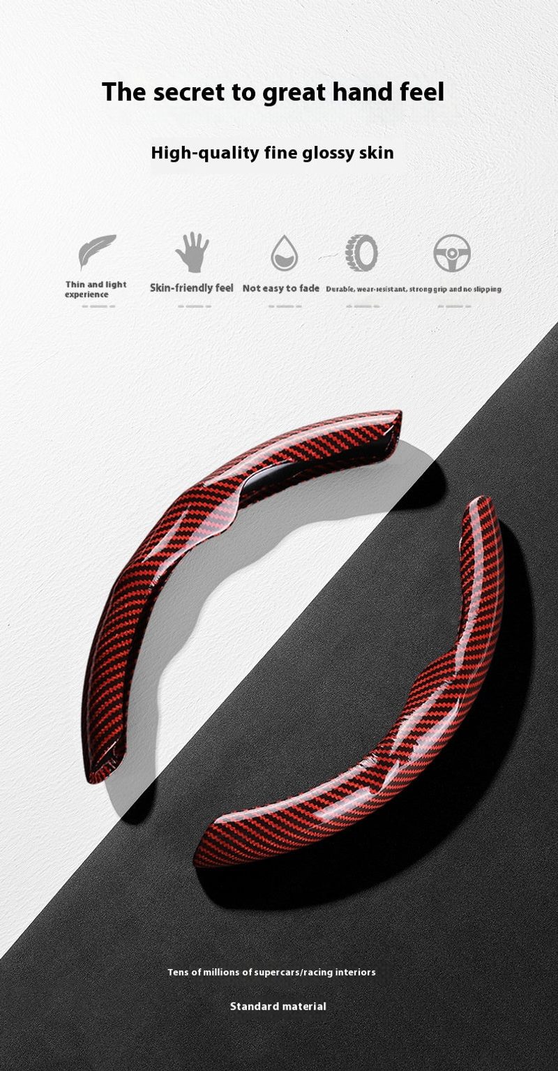 Glossy carbon steering wheel cover — for 36 cm steering wheels