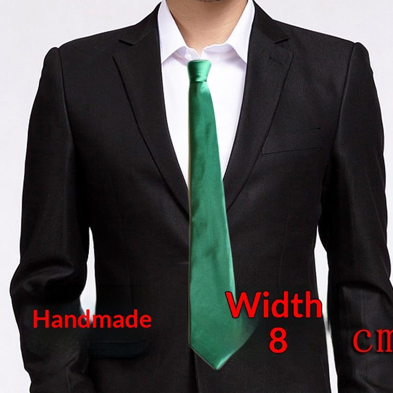 Cravate homme 8 cm — nouage main, coloris unis — coloris