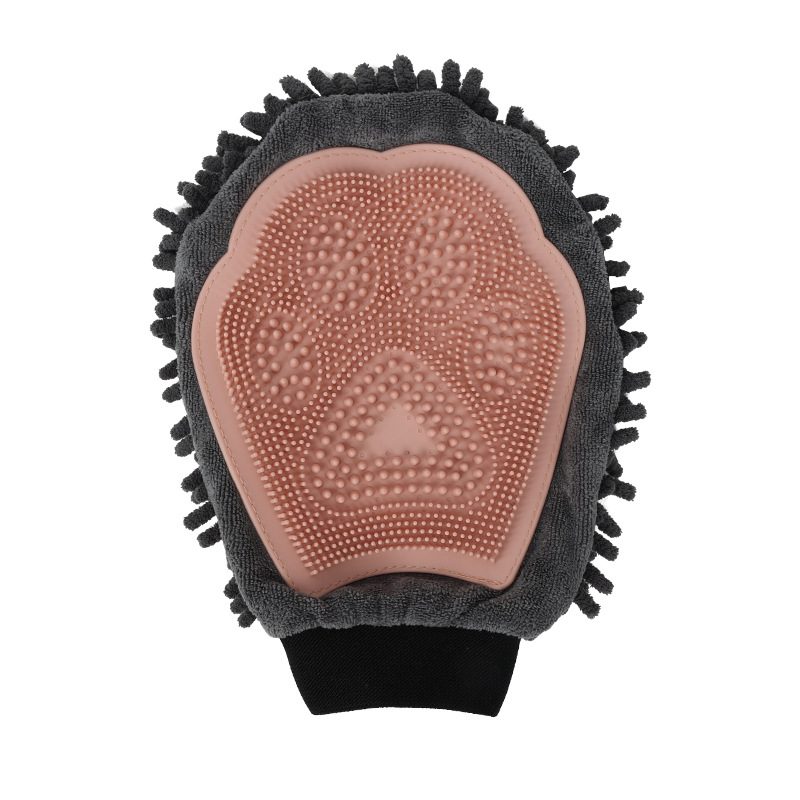 Gant de bain double face pour chien — chenille et picots souples