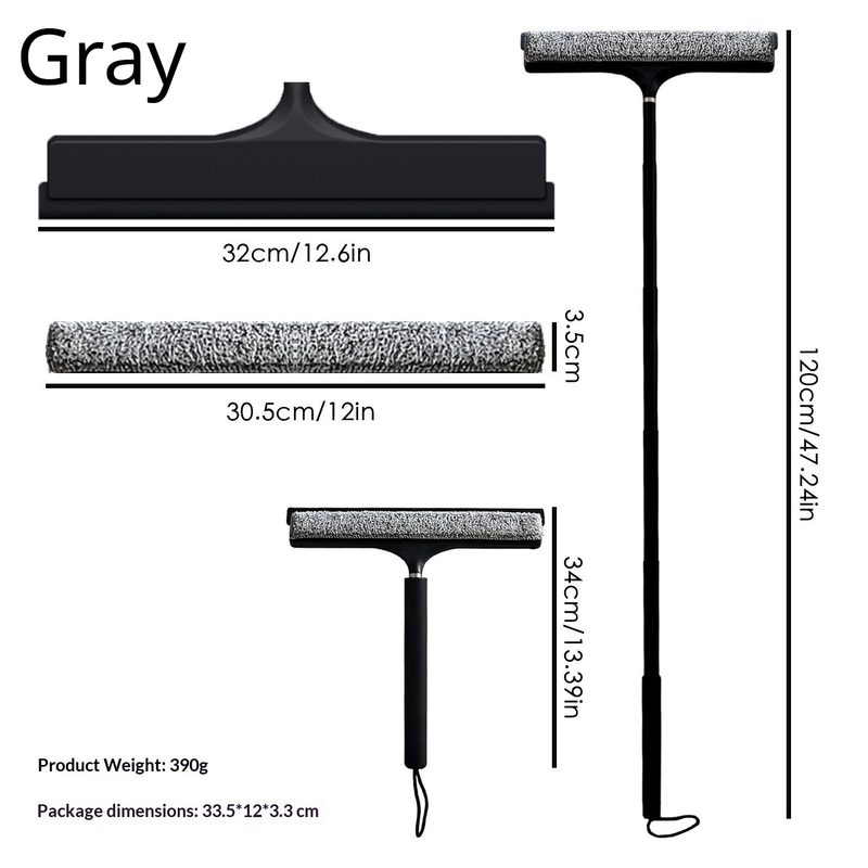 Telescopic-handle squeegee, detachable silicone head