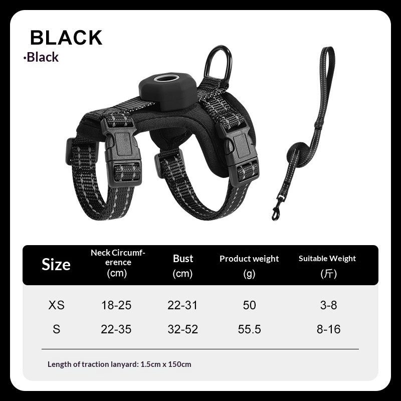 Escape-proof cat harness and lead, reflective strips