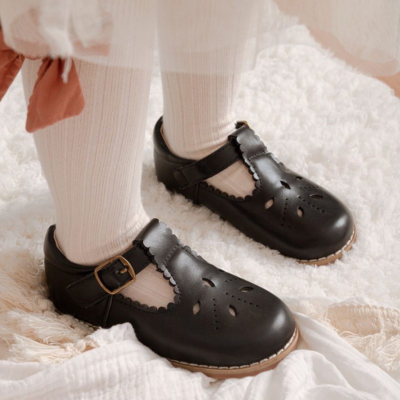 Salomés fille effet cuir à scratch — style écolier