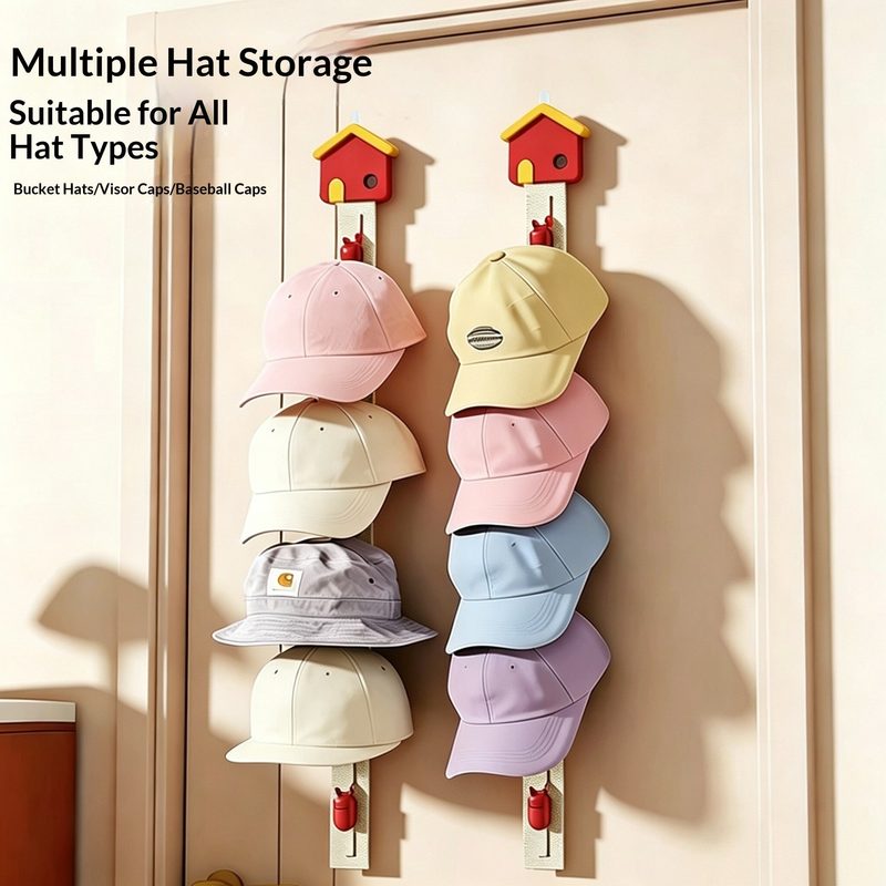 Wall-hanging clip strip for caps and hats