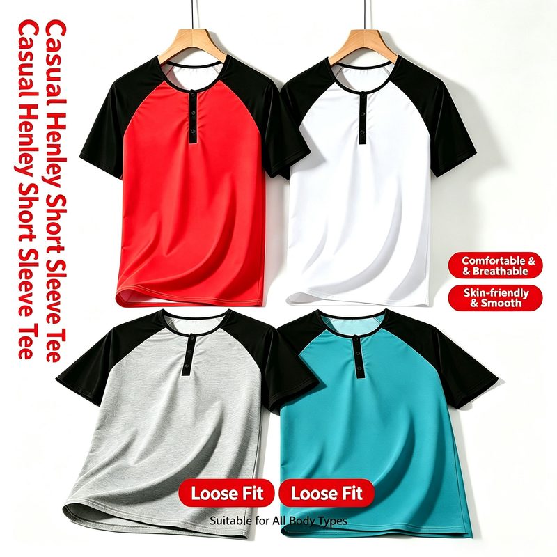 Camiseta de hombre de cuello redondo, corte ajustado
