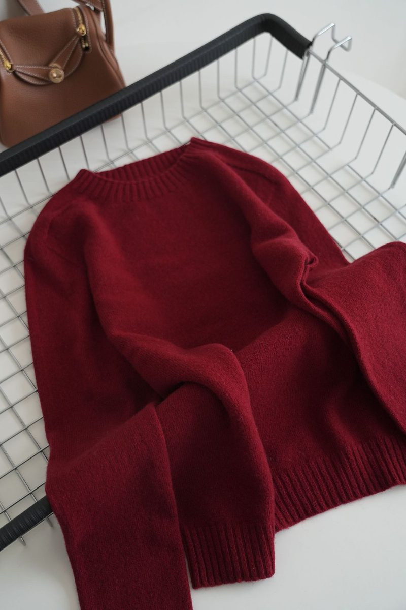 Pull col rond en maille douce, coupe ample